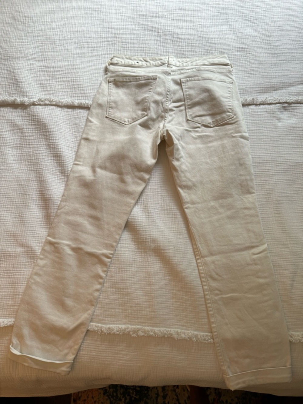 Banana Republic Cream Straight-Leg Jeans
